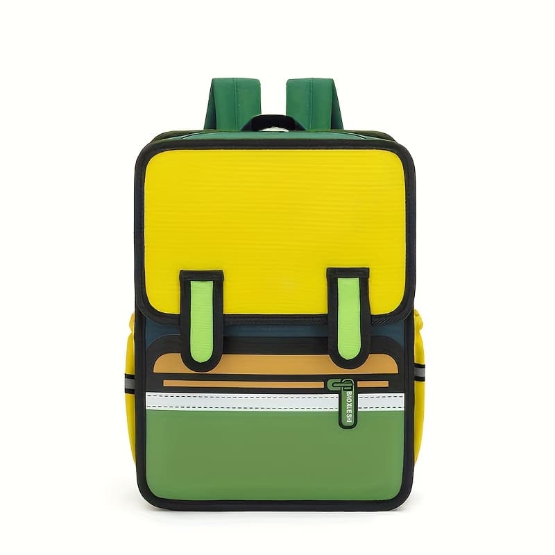 MODNY PLECAK DZIECIĘCY Z KOLOROWYM 3D MOTYWEM KOMIKSOWO - ANIMOWANYM