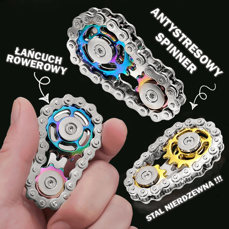 ORYGINALNY Spinner SPINGEAR Antrystresowy z Zębatką i Łańcuchem Rowerowym