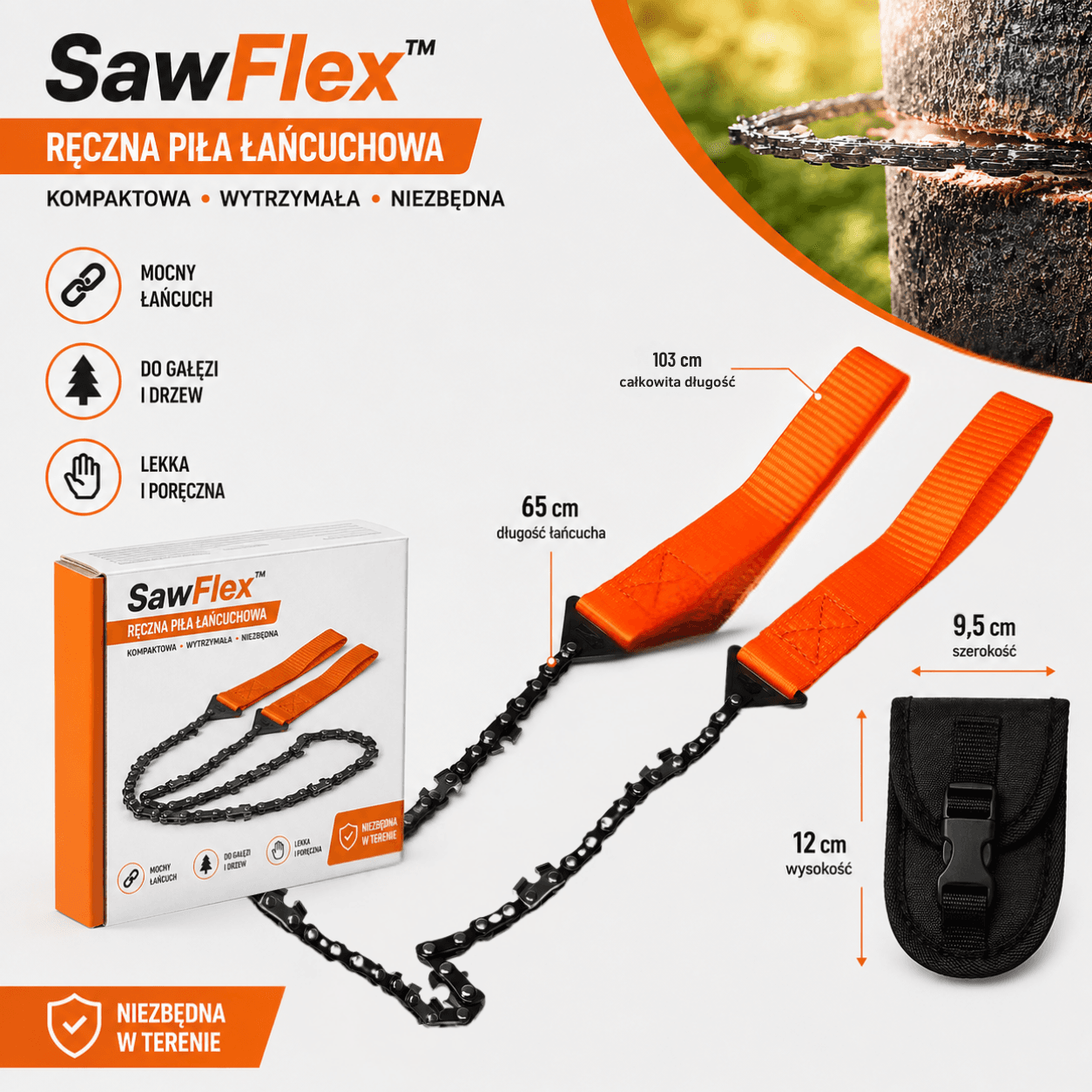 SawFlex™ – Ręczna Piła Łańcuchowa PRO ⭐⭐⭐⭐⭐