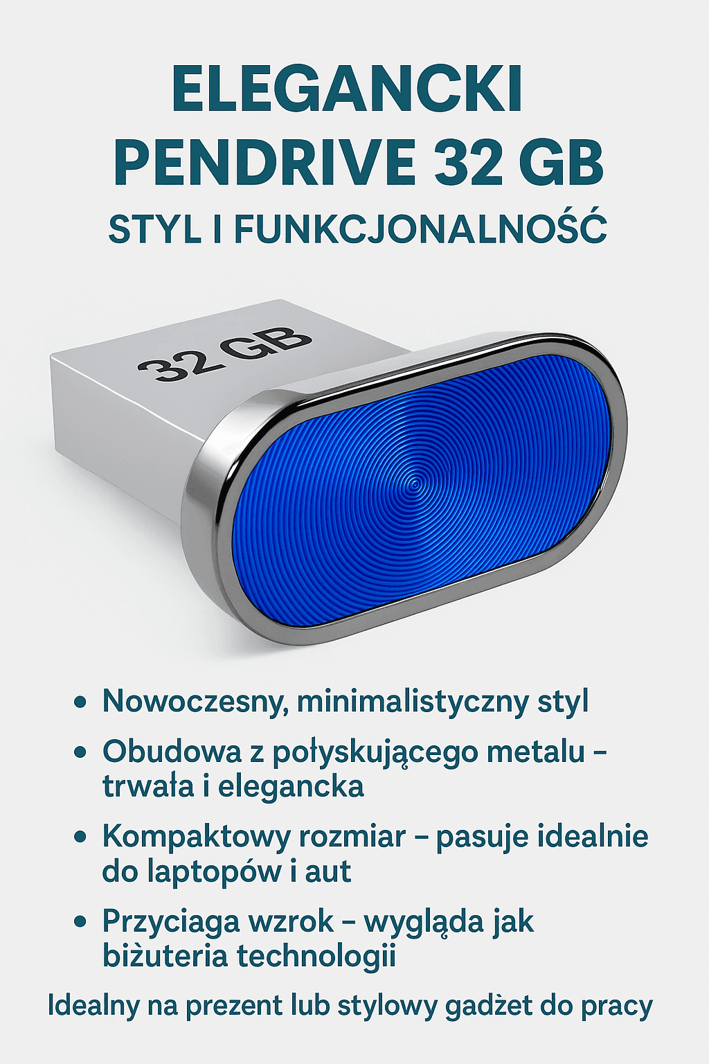 ELEGANCKI PENDRIVE 32 GB – STYL I FUNKCJONALNOŚĆ - METALOWA OBUDOWA