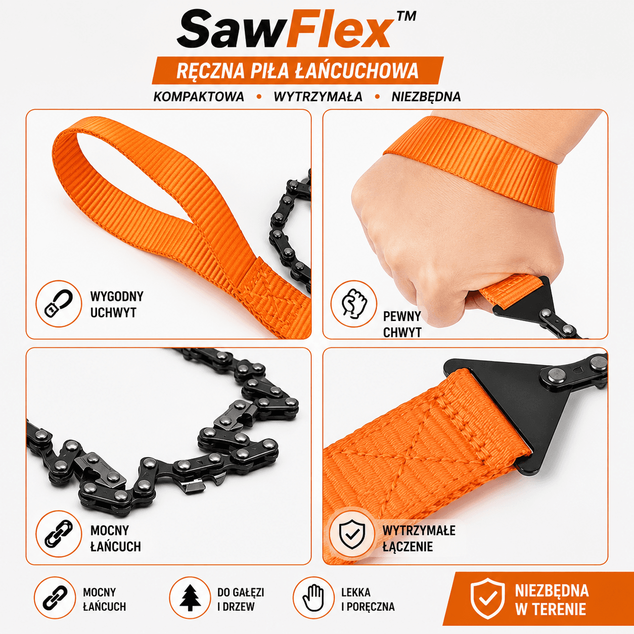 SawFlex™ – Ręczna Piła Łańcuchowa PRO ⭐⭐⭐⭐⭐