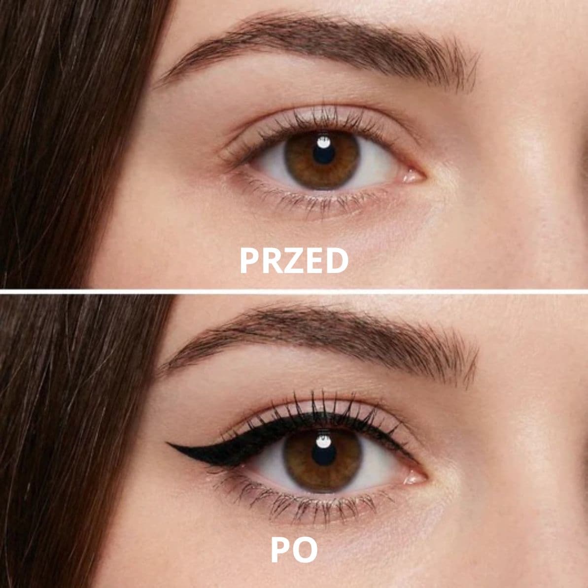 EYELINER w pisaku z dwoma końcówkami. Obrotowy, precyzyjny, utrwalający kontur, długotrwały, wodoodporny, szybkoschnący.