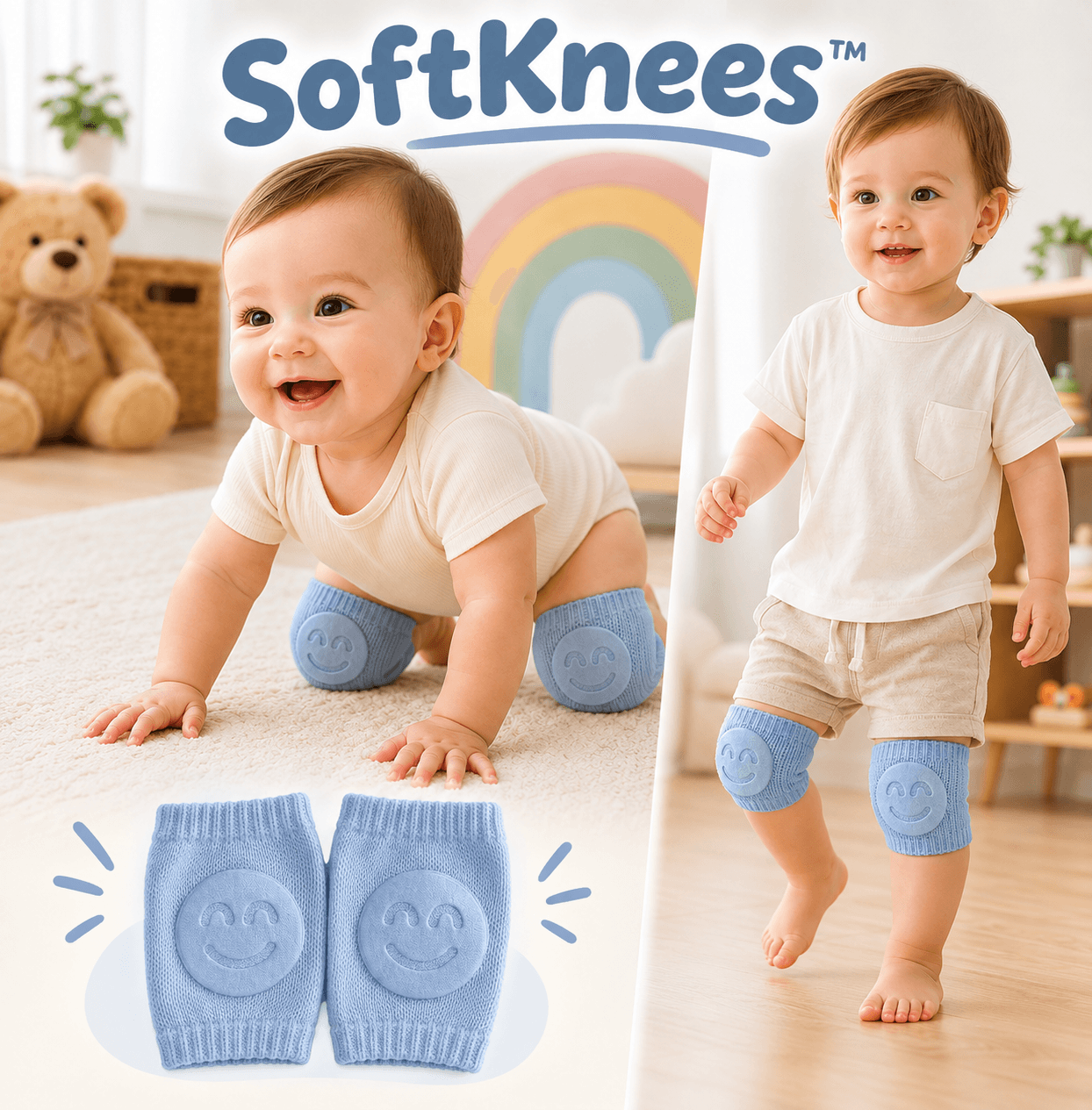SoftKnees – Elastyczne Nakolanniki Chroniące Kolanka Malucha (3 PARY)